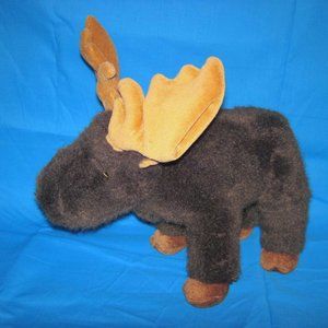 BEARINGTON COLLECTION DARK BROWN MOOSE PLUSH TOY